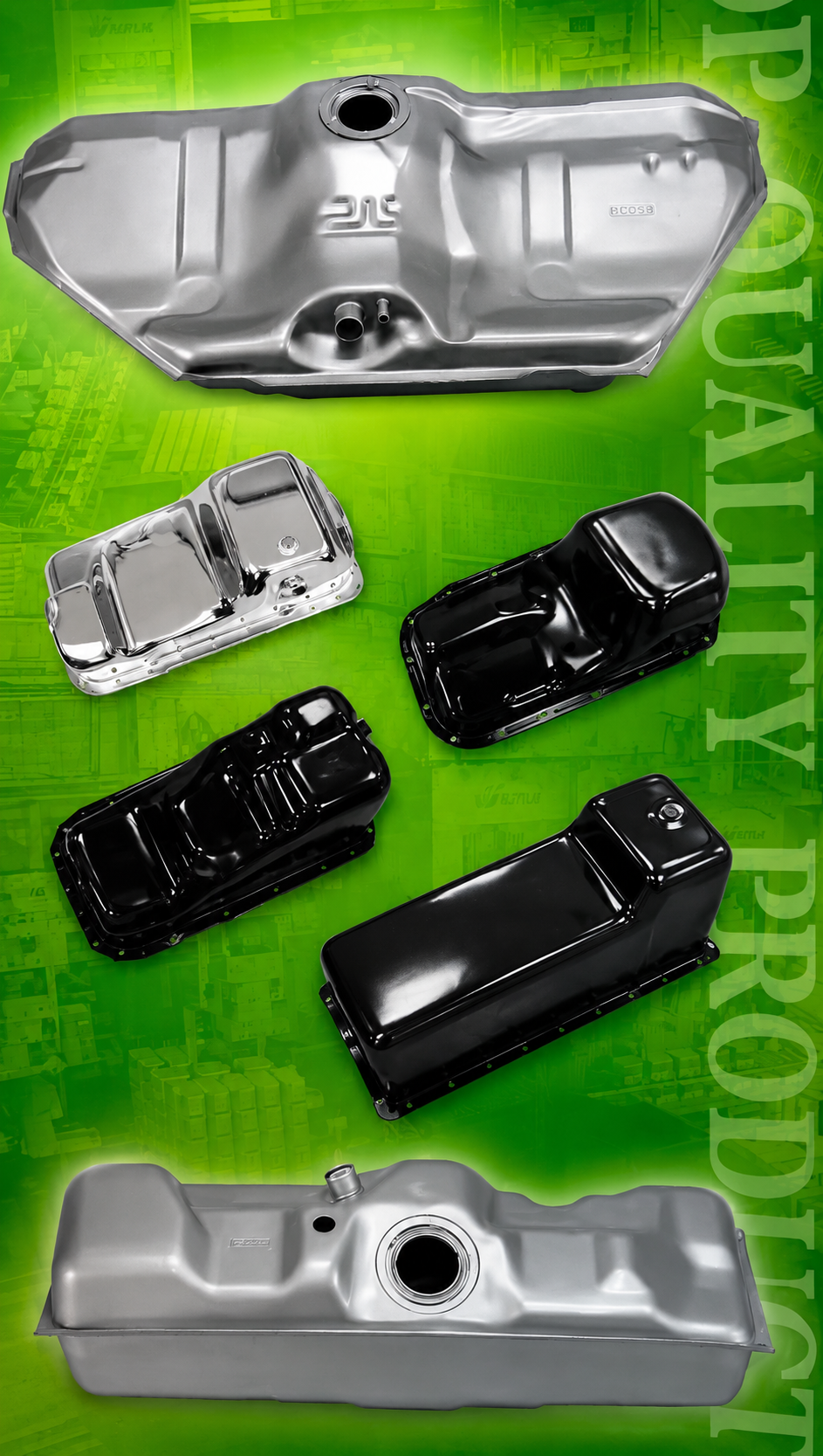 Stainless steel fuel tanks and oil pans