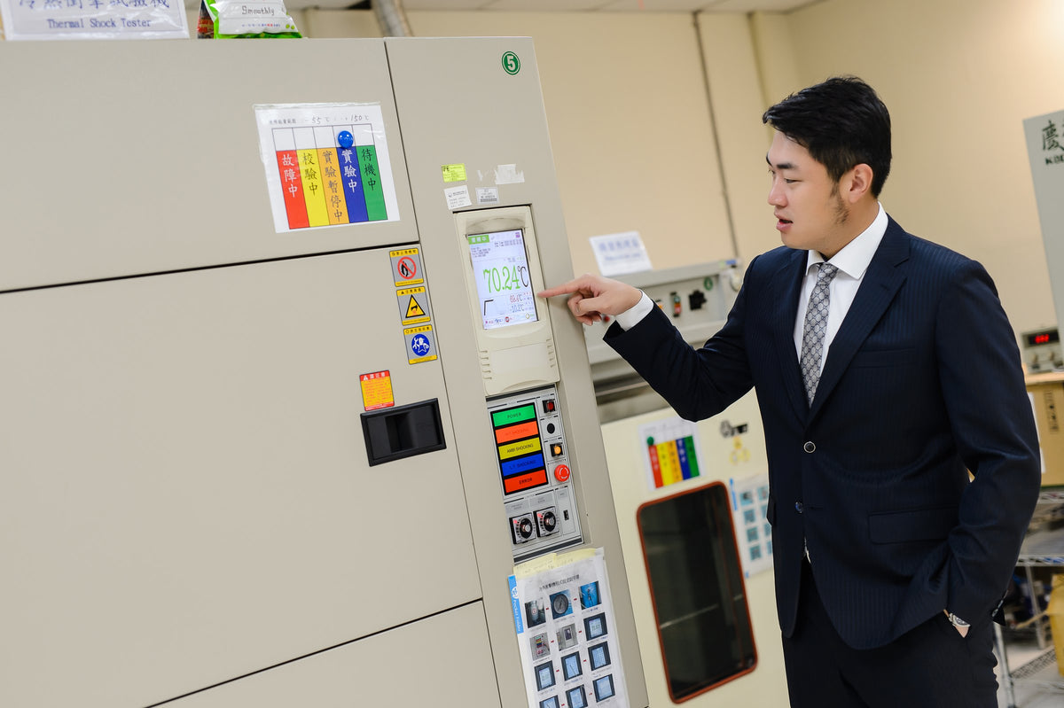 Thermal shock tester running at 70 degrees Celsius in JET's environmental test area
